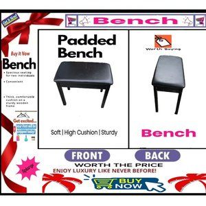 🛑 PADDED➕🆒 BENCH Backless STOOL Contemporary CHAIR Comfort SEAT 💸BUY NOW‼️🟢